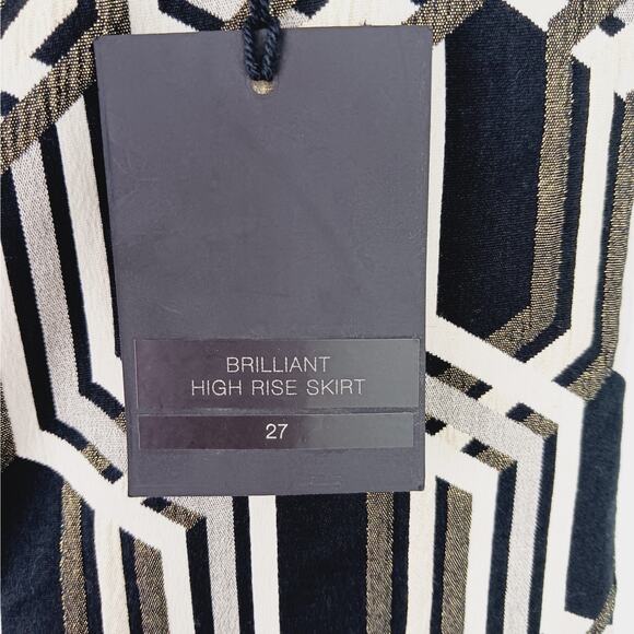 Genetic x Liberty Ross SZ 27 Metallic Jacquard Mini Skirt NWT $375 Vogue - Picture 4 of 8